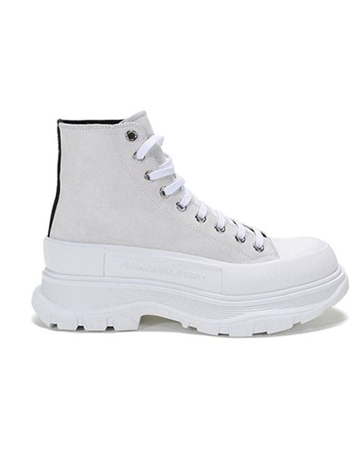 McQueen White Tread Slick Boots for men