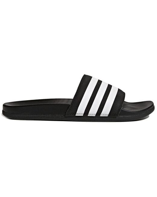 Adidas Black Adilette Cloudfoam Plus for men