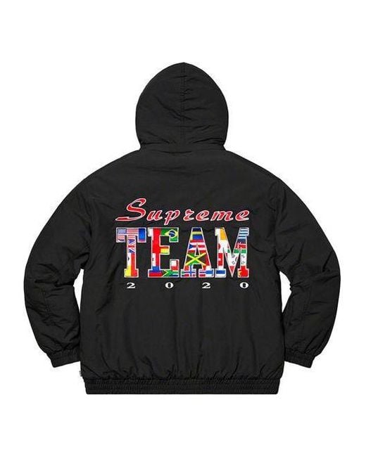Supreme Black Super Team Puffy Jacket for men