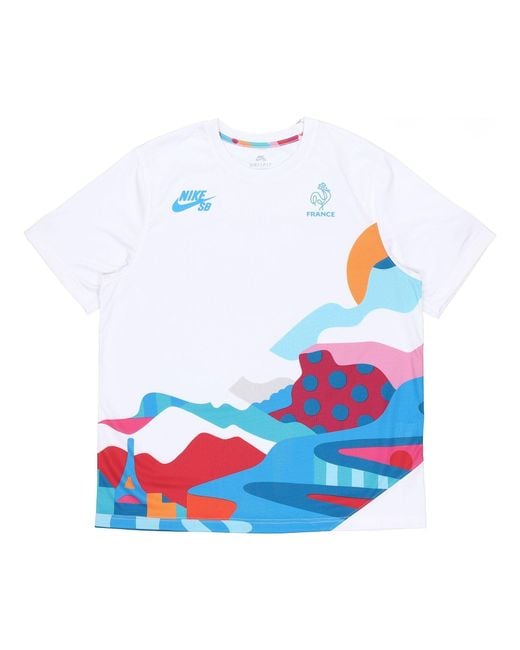Nike White Sb X Parra Crossover France Colors Pattern Tee Multi' for men