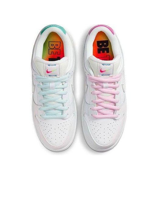 Nike White Sb Dunk Low 'Be True' for men