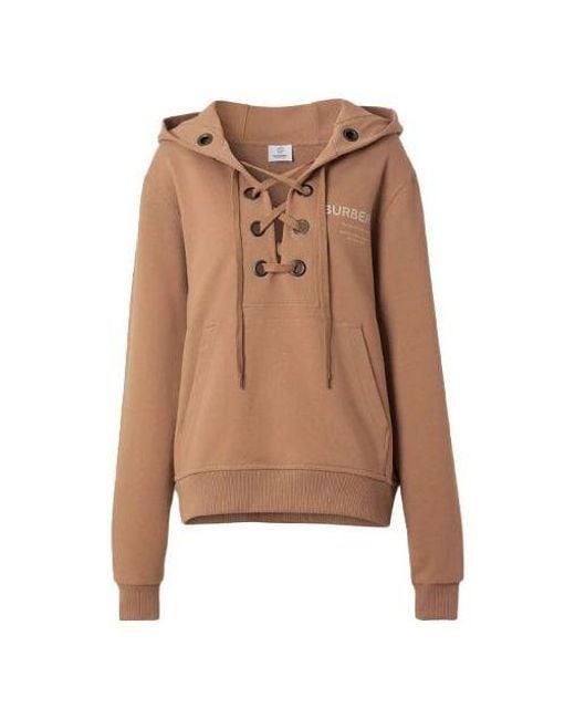 Burberry Brown (Wmns) Ss21 Printing Cotton Loose Hoodie