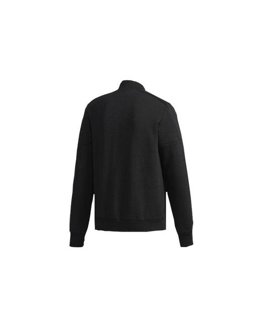 Adidas Black Solid Color Casual Sports Knit Zipper Jacket for men
