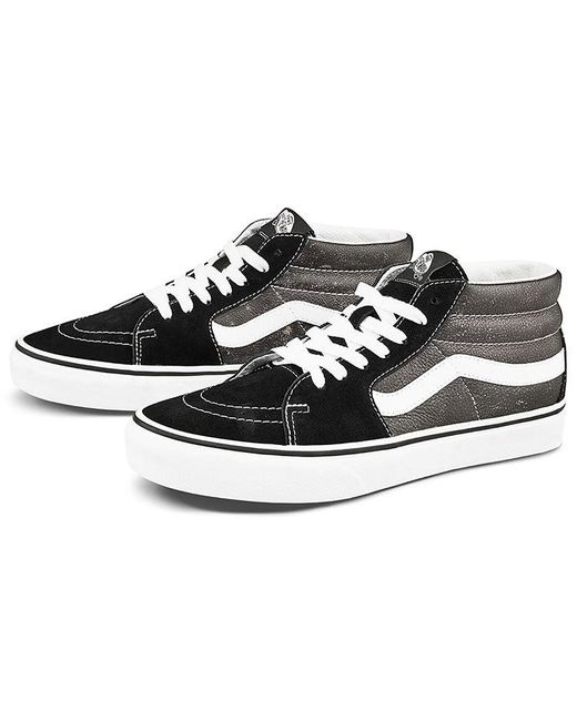 Vans Black Sk8-Mid Splicing Mid Tops Casual Skateboarding Shoes for men