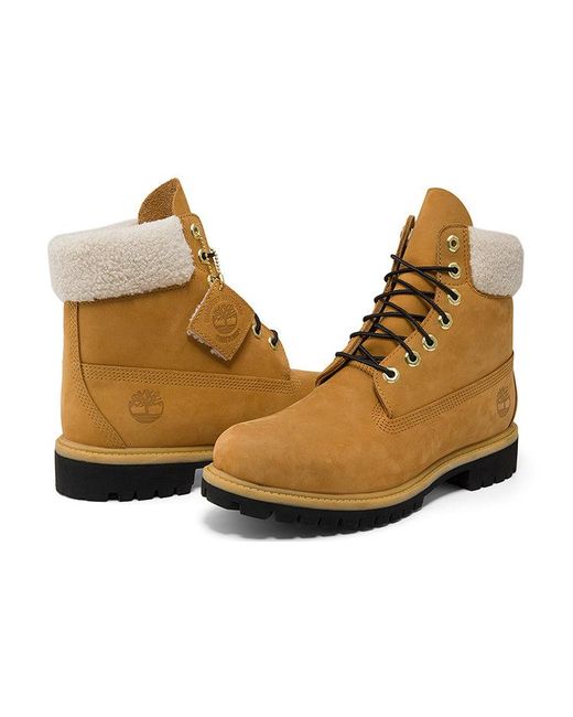 Timberland Brown (Wmns) 6 Inch Premium Shearling Boots 'Wheat Nubuck'