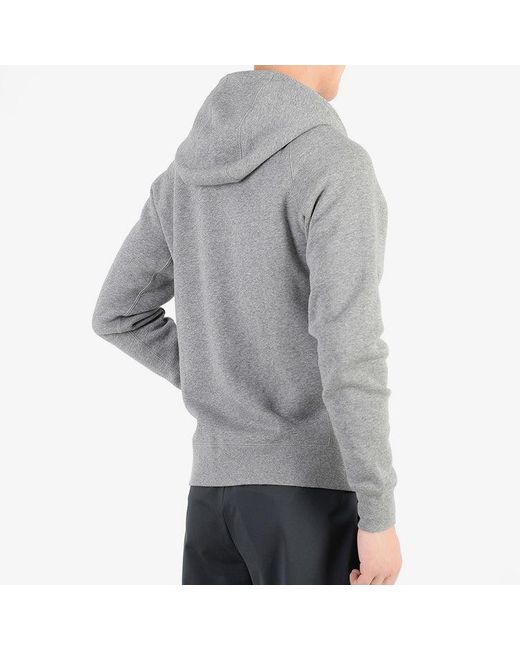 Nike Gray Sports Hooded Long Sleeves Zipper Logo Jacket for men