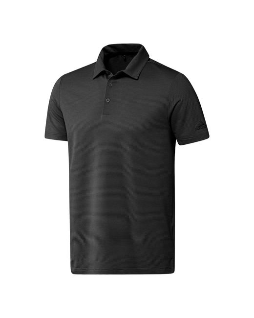 Adidas Black Ottoman Stripe Golf Polo Shirt for men