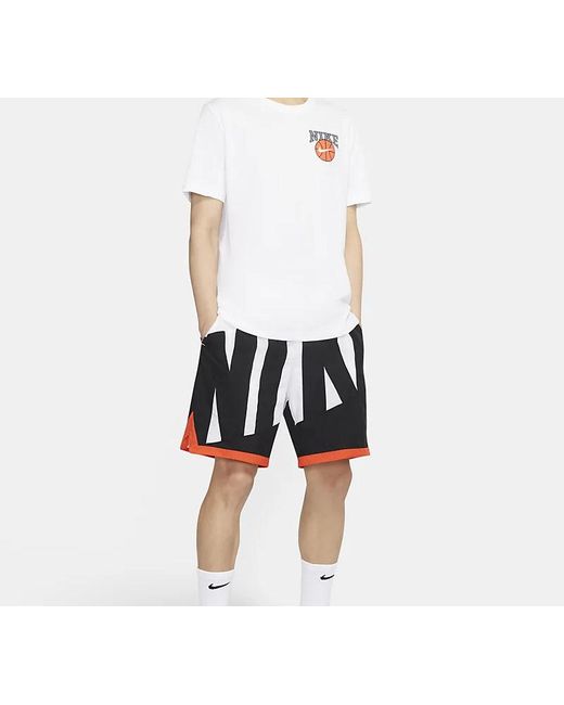 Nike White Dri-Fit Dunk On U Basketball Printing Short Sleeve for men