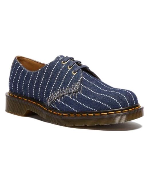 Dr. Martens Blue 1461 Made In England Pinstripe Shoes for men