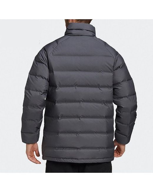Adidas Blue Helionic Stand Collar Stay Warm Casual Sports Down Jacket for men