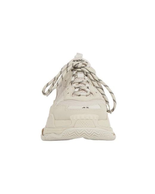 Balenciaga Natural Triple S Vintage Clunky Sneaker Shoes Beige White for men
