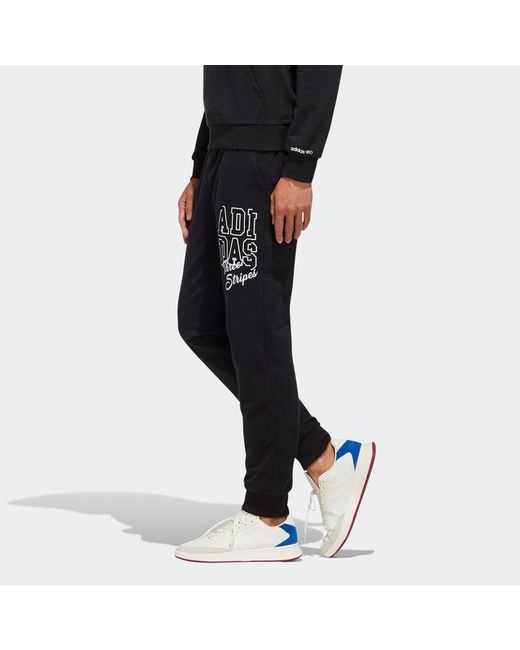 Adidas Black Neo Lacing Printing Sports Pants for men