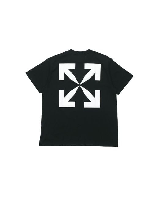 Off-White c/o Virgil Abloh Black Chest Painting Printing Short Sleeve for men