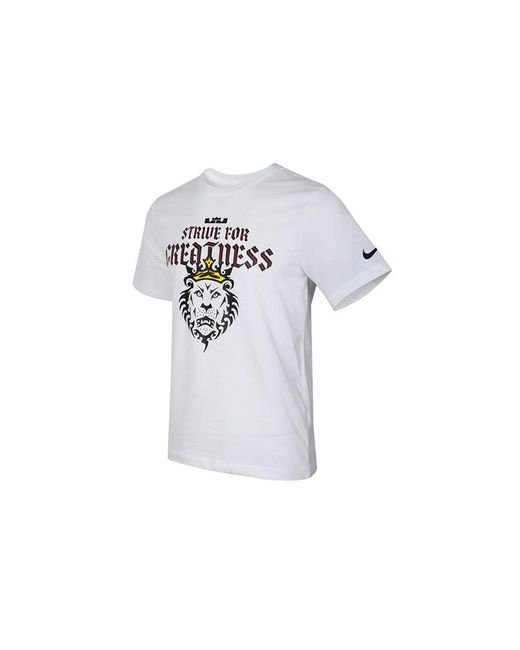 Nike White Dri-Fit Lebron Strive For Greatness Dri-Fit Tee for men