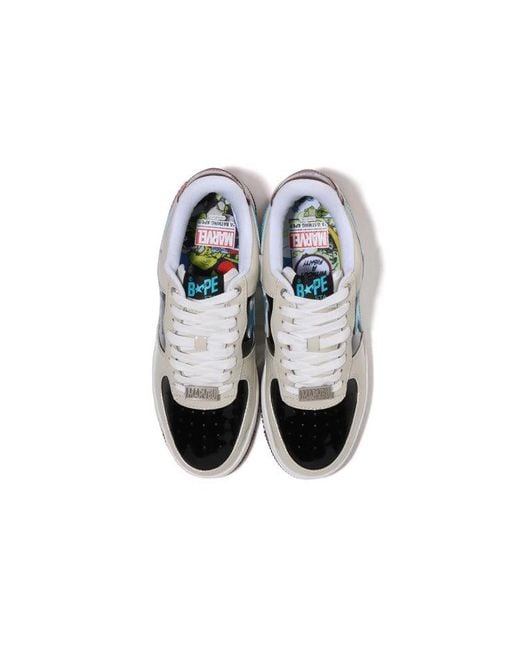 A Bathing Ape Blue X Marvel Comics Bape Sta Low 'Cream' 0Zxshm191906J-Gyb for men