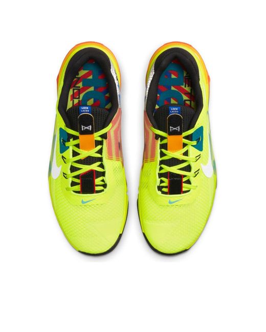 Nike Yellow Metcon 7 Amp 'Volt Bright Spruce Checkered' for men