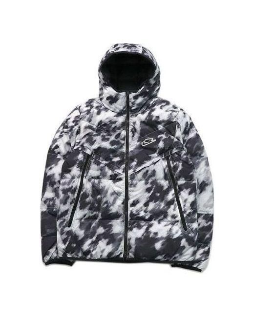 Nike Black Down-Fill Windrunner Shield Sports Stay Warm Hooded Jacket Down Jacket for men