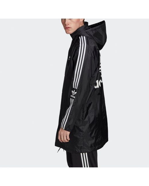 Adidas Blue Originals Back Logo Printed Hooded Casual Windbreaker for men