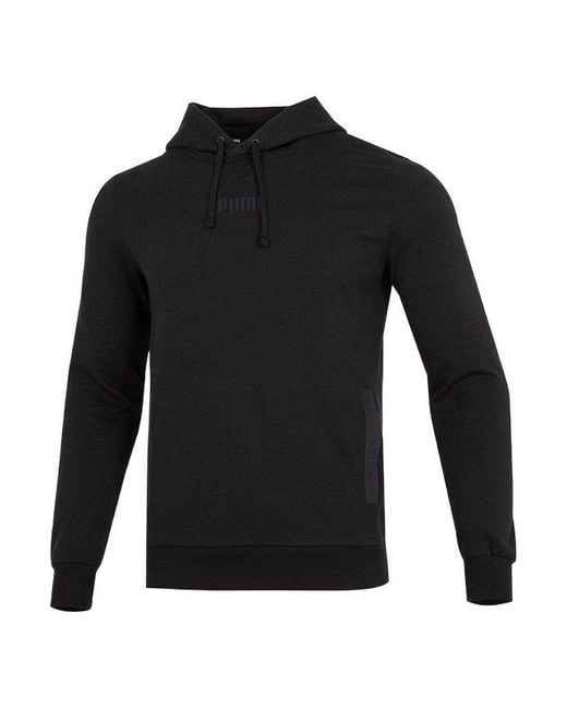 PUMA Black Modern Basics Tr Hooded Long Sleeves Solid for men