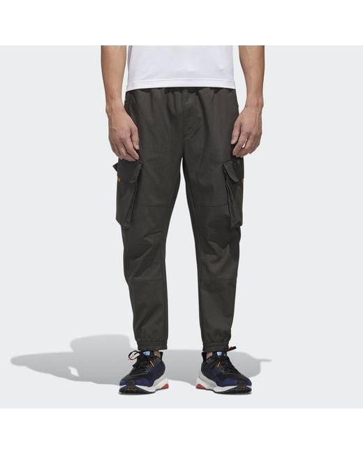 Adidas Black Th Pnt Cargo Pocket Woven Bundle Feet Casual Long Pants for men