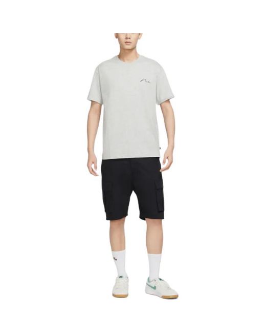 Nike Gray Sb Back Graffiti Funny Pattern Printing Round Neck Short Sleeve Light T-Shirt for men