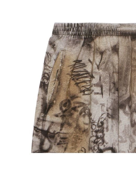 Balenciaga Gray Skater Graffiti Baggy Sweatpants 'Heather' for men