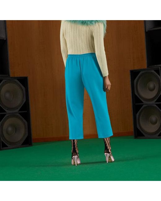 Gucci Blue (Wmns) Neoprene Pants With Interlocking G 'Light'