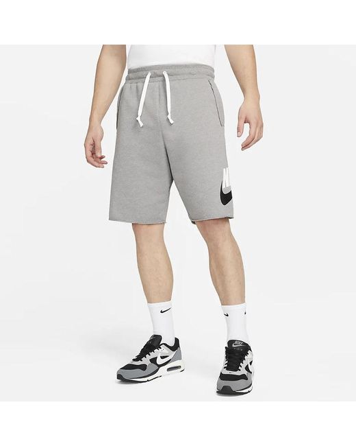 Nike Gray Lacing Breathable Logo Sports Shorts for men