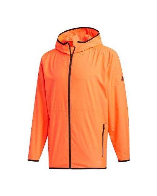 Adidas Orange Sports Stylish Jacket Fluorescence for men