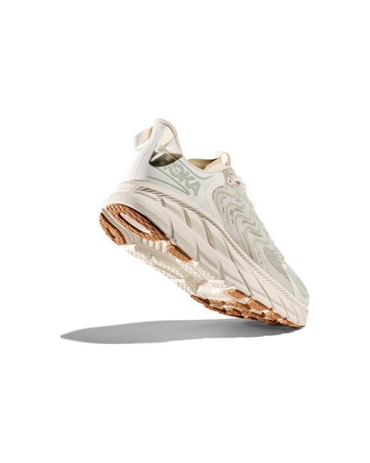 Hoka One One White Satisfy Clifton Ls Rubber-trimmed Mesh Sneakers for men