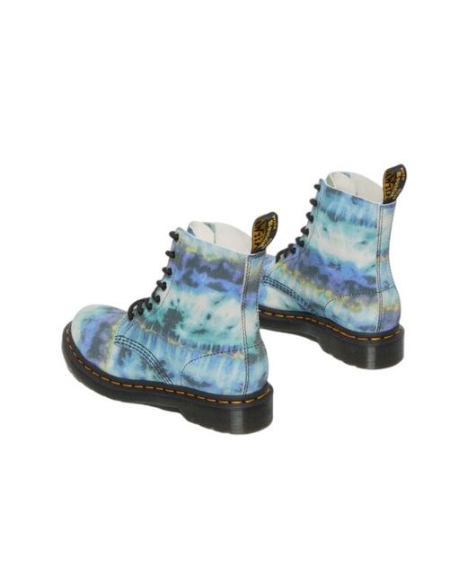 Dr. Martens Blue (Wmns) 1460 Pascal Tie Dye Leather Lace Up Boots