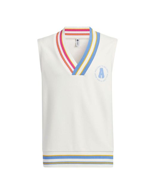 Adidas White Vbe Vests for men