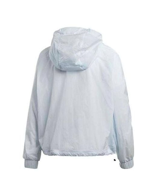 Adidas Blue (Wmns) Athletics Cropped Wind.Rdy Windbreaker Jacket Asia Sizing