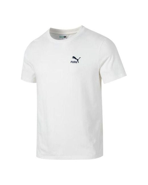 PUMA White Logo Sports T-Shirt for men