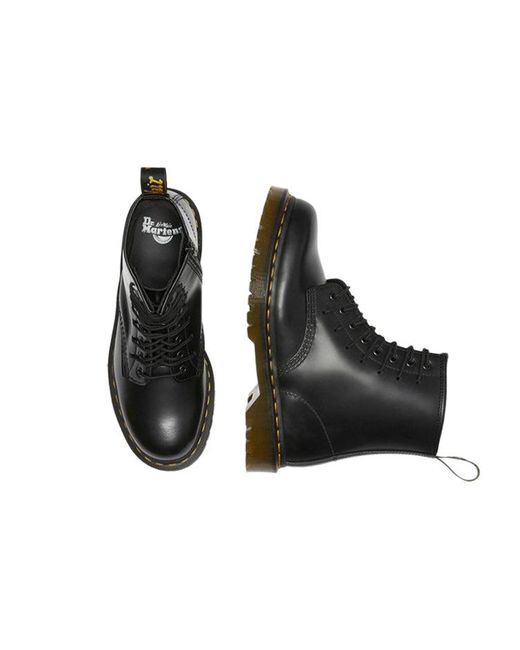 Dr. Martens Black 1460 Extreme Laces Polished Smooth Leather Boots
