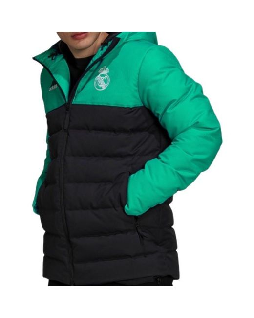 Adidas Green Soccer Stay Warm Windproof Hooded Down Jacket for men