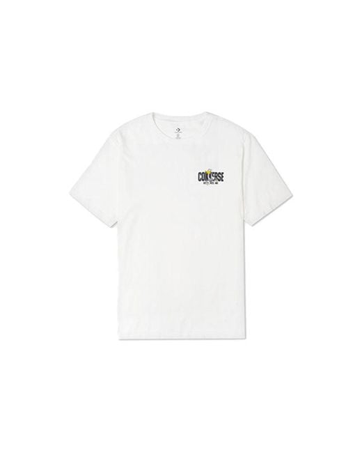 Converse White Alphabet Cartoon Printing Sports Short Sleeve for men