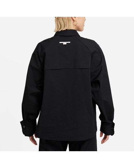 Nike Blue (Wmns) Sportswear Icn Clsh Wvn Ls Top Long Sleeved Shirt