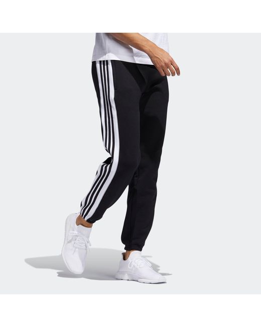 Adidas Black Originals 3-Stripe Panel Sweatpants Logo for men