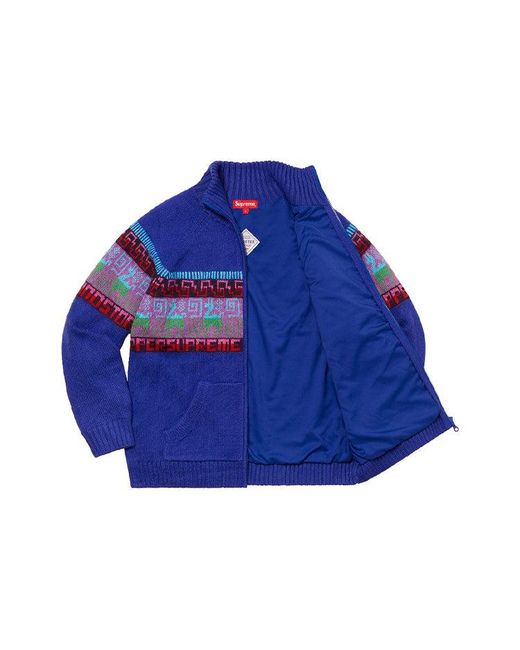 Supreme Blue Chullo Windstopper Zip Up Sweater for men