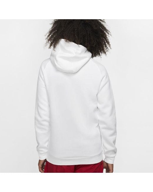 Nike White Jumpman Chimney Printing Fleece Stay Warm Pullover for men