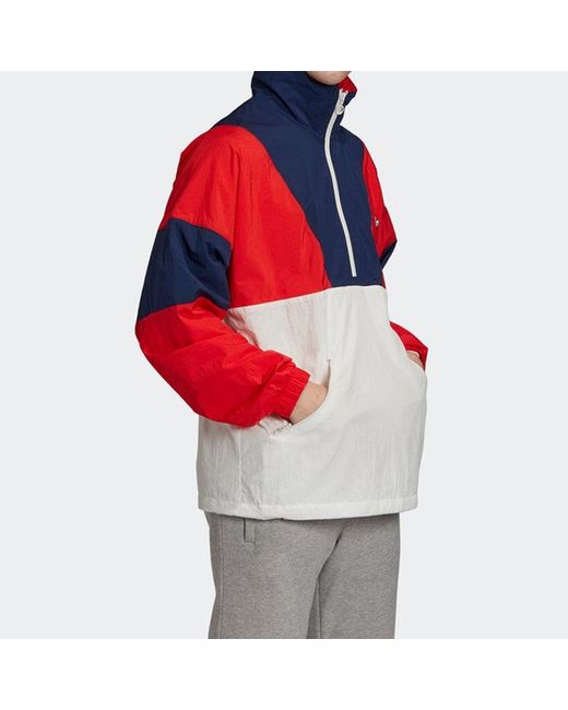 Adidas Red Originals Casual Half Zipper Pullover for men