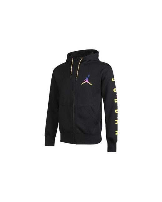 Nike Black Solid Color Athletic Fleece Lined Zipper Hooded Jacket for men