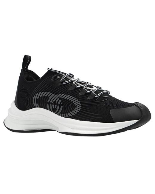 Gucci Black Run Sneaker 'Rhyton Logo Monogram' for men