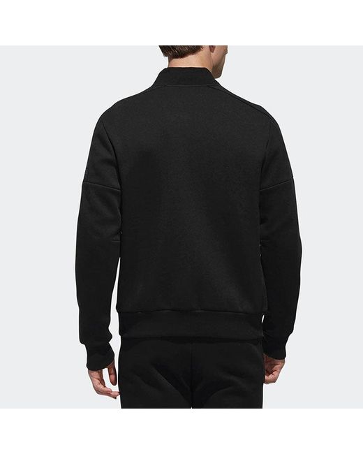 Adidas Black Solid Color Casual Sports Knit Zipper Jacket for men