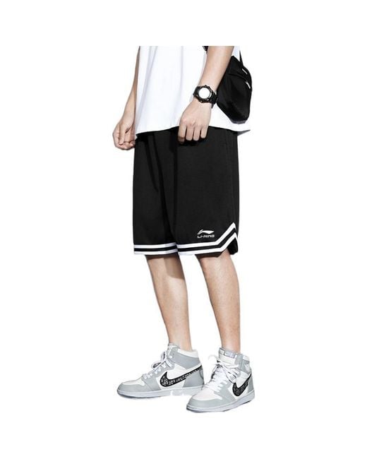 Li-ning Black Dna Logo Basketball Shorts for men