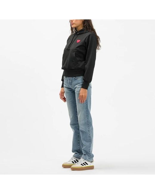 COMME DES GARÇONS PLAY Black (Wmns) No Zip Hoodie Heart Emblem