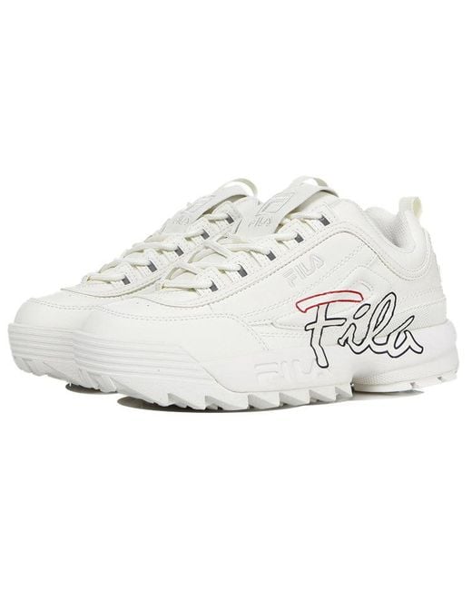 Fila White Disruptor 2 Low Top Clunky Shoes