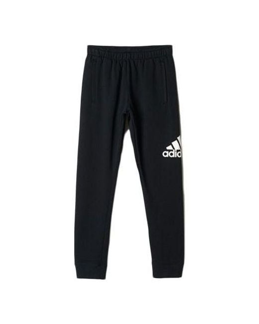 Adidas Black Logo Training Fleece Lined Stay Warm Sports Knit Long Pants for men