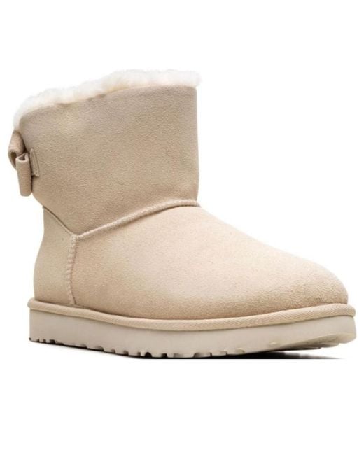 Ugg Natural Mini Bailey Suede Bow "Cream" Boots